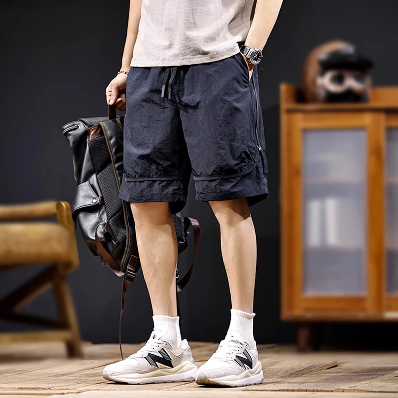 MR.MUDI/穆迪先生冰丝速干户外休闲短裤男新款夏季工装大码五分裤