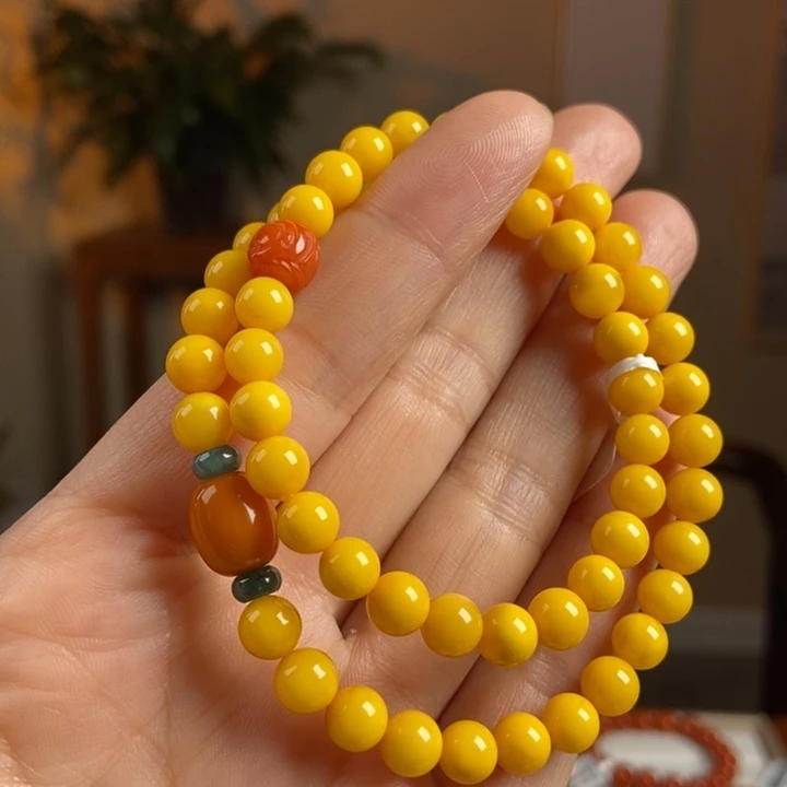 琥珀手链未镶嵌蜜蜡手串6+