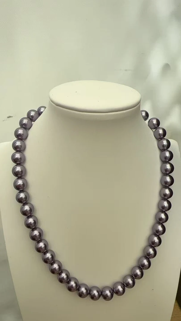 【套】Z0157精美时尚美人珠链（约10mm项手链/12mm耳~紫），多样性发货