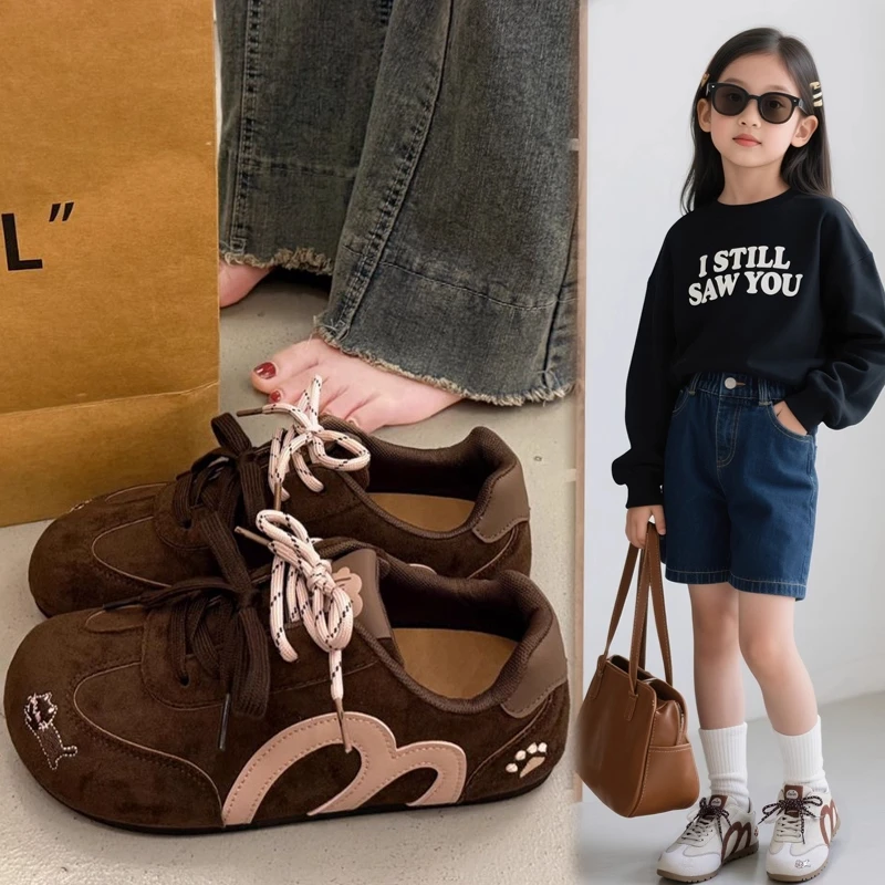 女童运动鞋2025新款秋季儿童德训鞋小学生阿甘鞋女孩板鞋加绒轻便