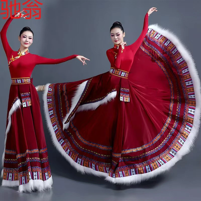 【小芳演绎2店】新款藏族舞蹈演出服装民族服藏族舞蹈练习服