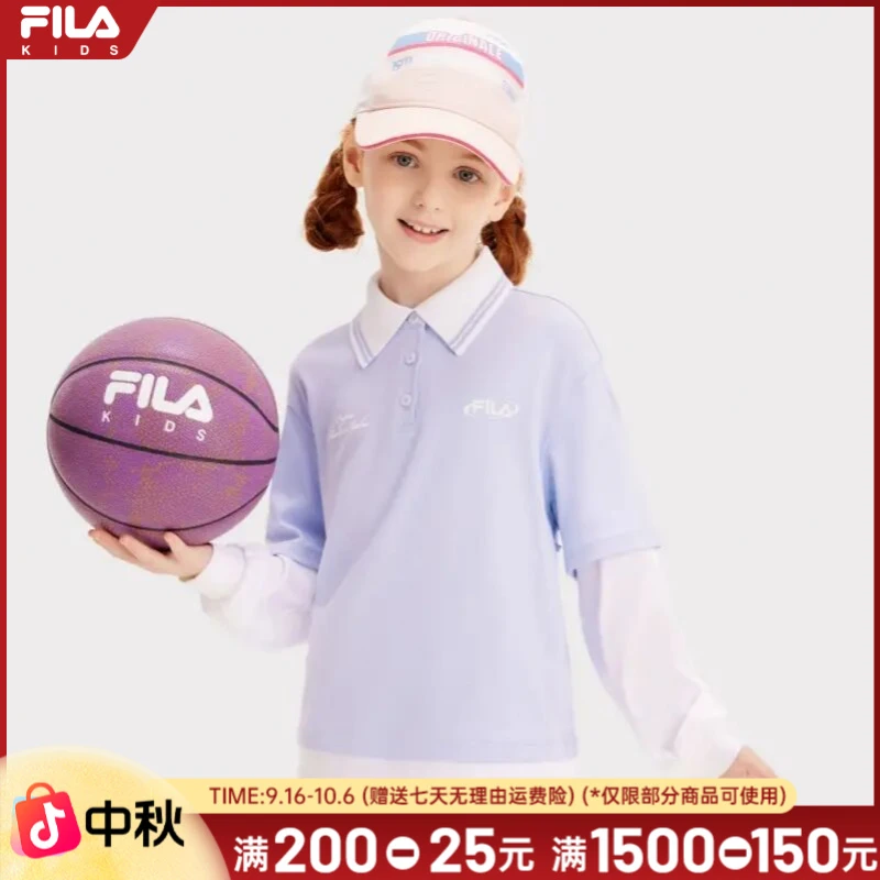 FILA斐乐儿童（两件拼接POLO衫）2025新童装假长袖上衣K12G511208