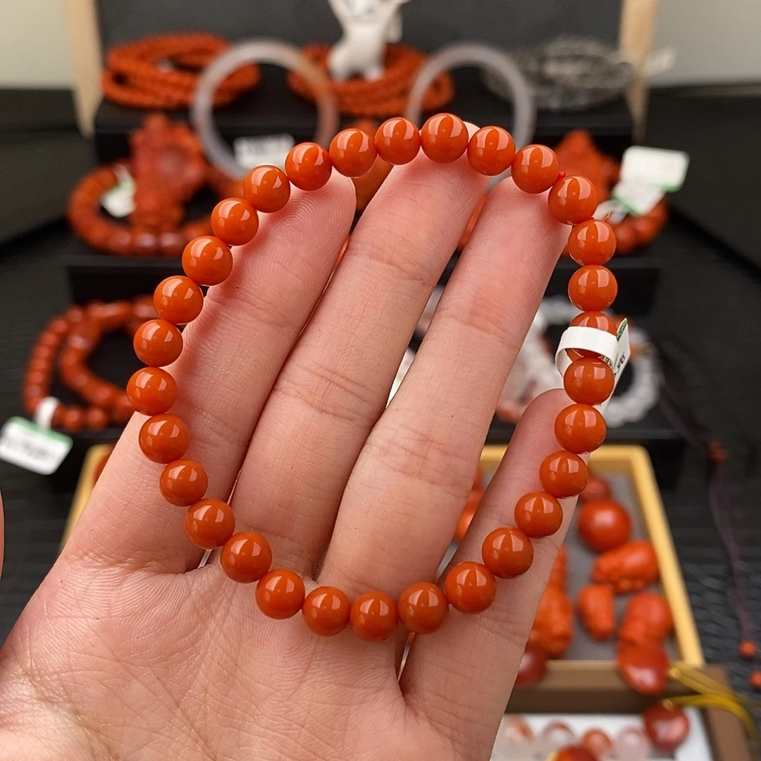 南红玛瑙未镶嵌四川凉山手串6.2mm