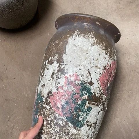 紫砂花盆口22高度41油画