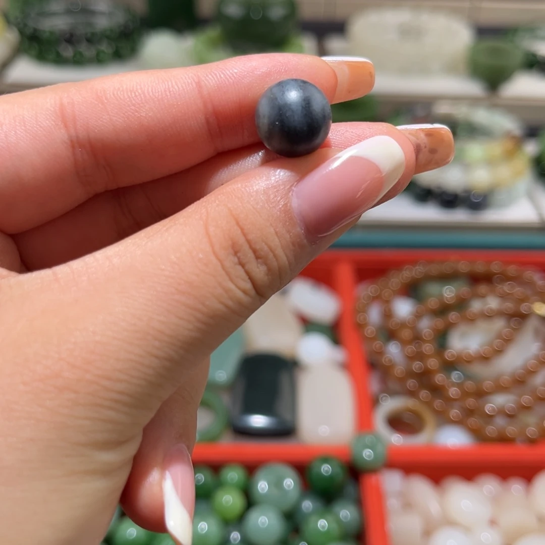 和田玉未镶嵌珠宝半成品卡12青花单珠