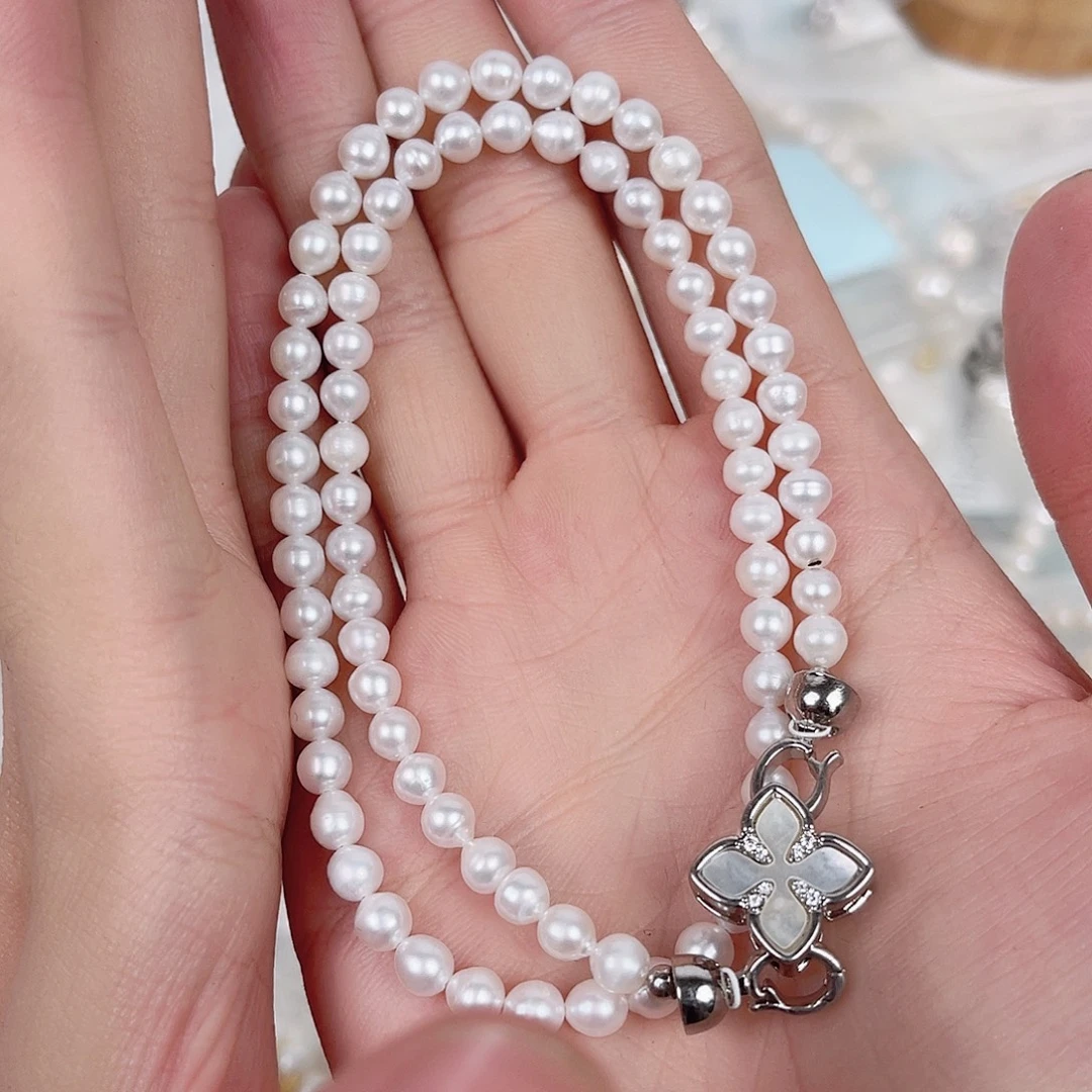 淡水珍珠天然珍珠银S925镶嵌