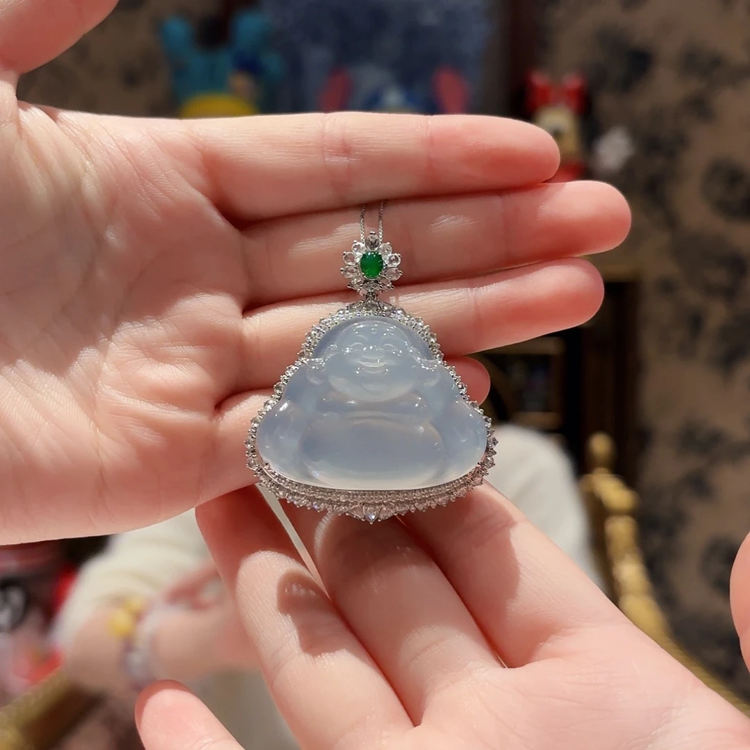 吊坠(赠链)18K金镶嵌翡翠