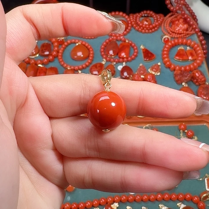 南红玛瑙银S925镶嵌15+