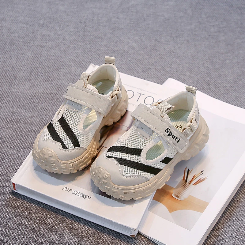 儿童小白鞋女童鞋子2025新款夏季网面透气大童运动鞋休闲单网板鞋