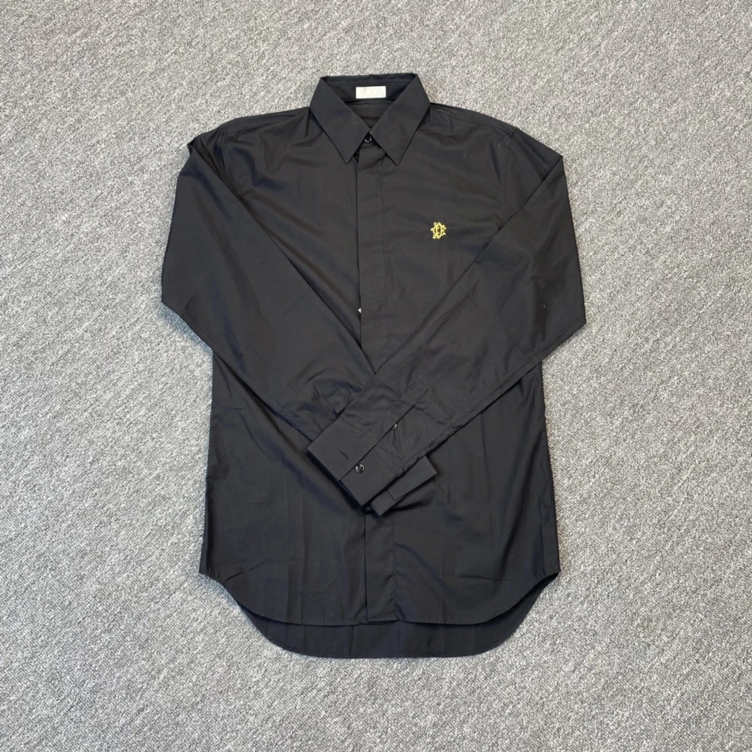 未使用 DIOR/迪奥 Dior 男士黑色胸口金色cd哥特标男士衬衫115105