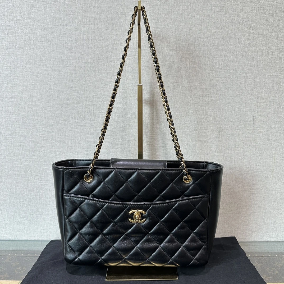99新 Chanel/香奈儿 24k黑金新款toto小号购物袋 41228