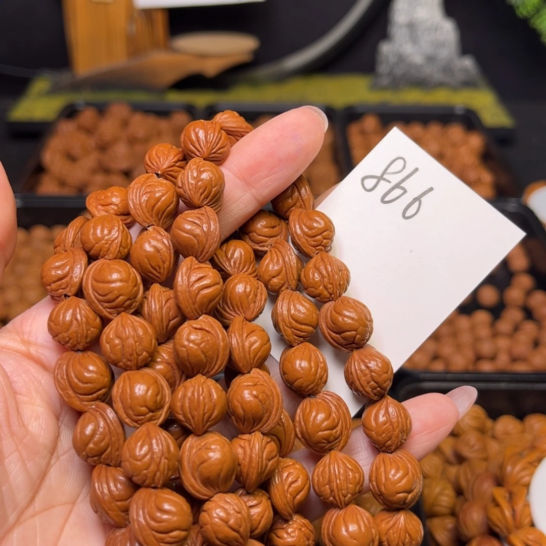 桃核手串小龙纹11尺寸88颗