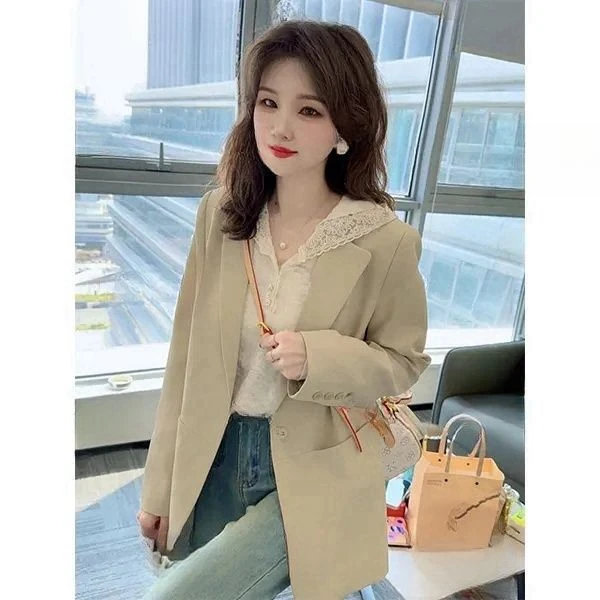 修身型纯色春秋显瘦婚礼穿搭女士修身西装小西装洋气西服时尚休闲