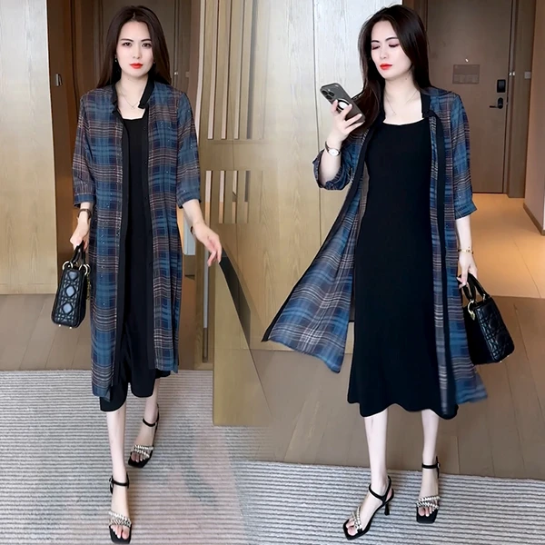 宽松腰树脂固色欧美风大码网红格子气质防晒衬衫显瘦宽松时尚243