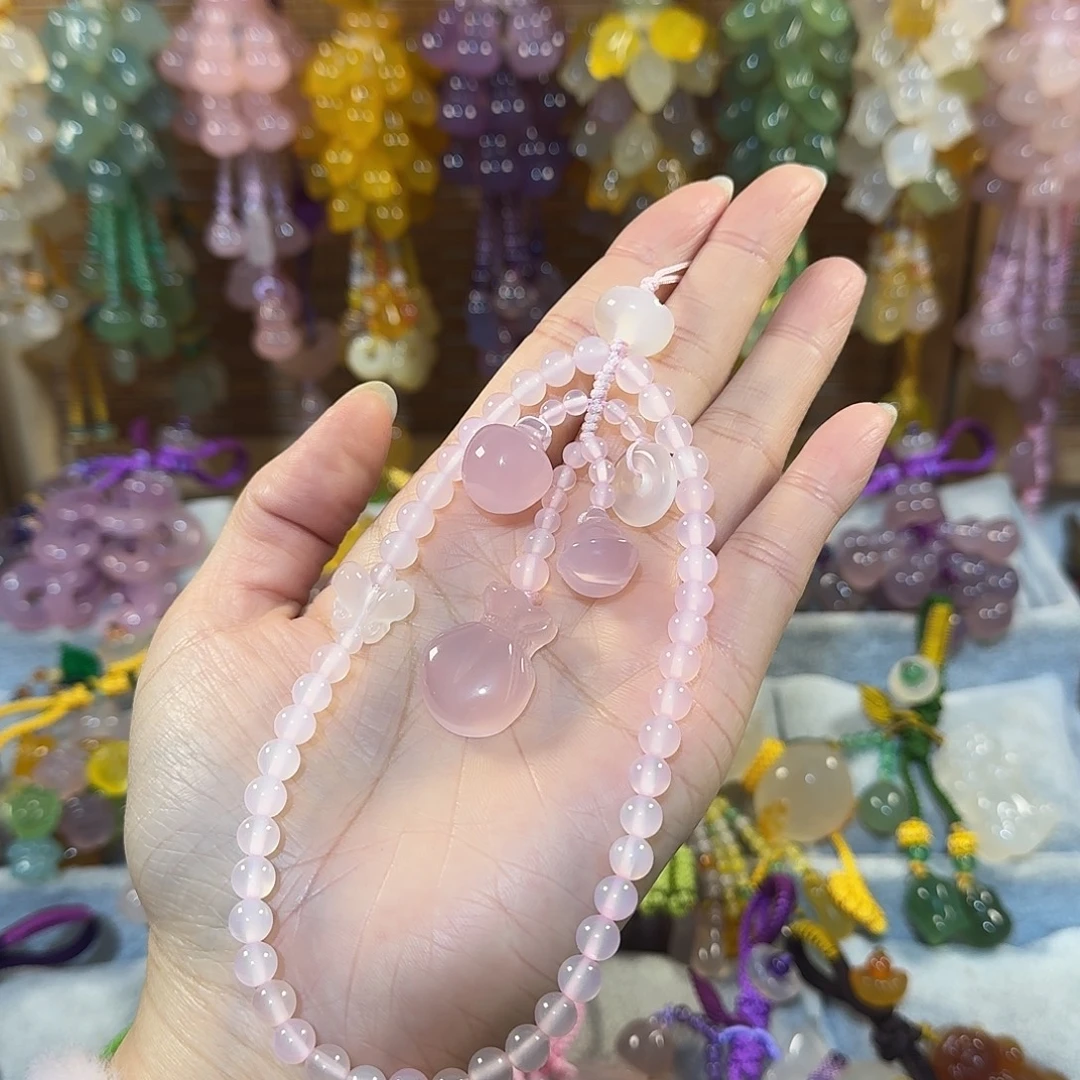 付***玛瑙/玉髓未镶嵌手机挂件手腕款