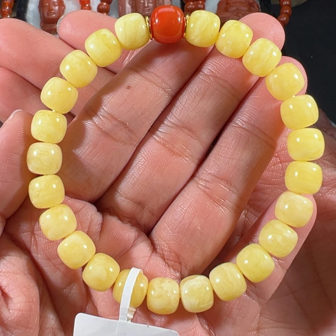 琥珀未镶嵌裸石蜜蜡老型单圈8.5mm