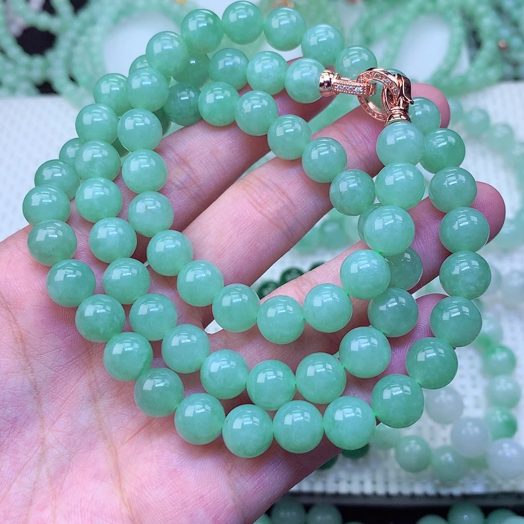 翡翠未镶嵌毛衣链卡9.4