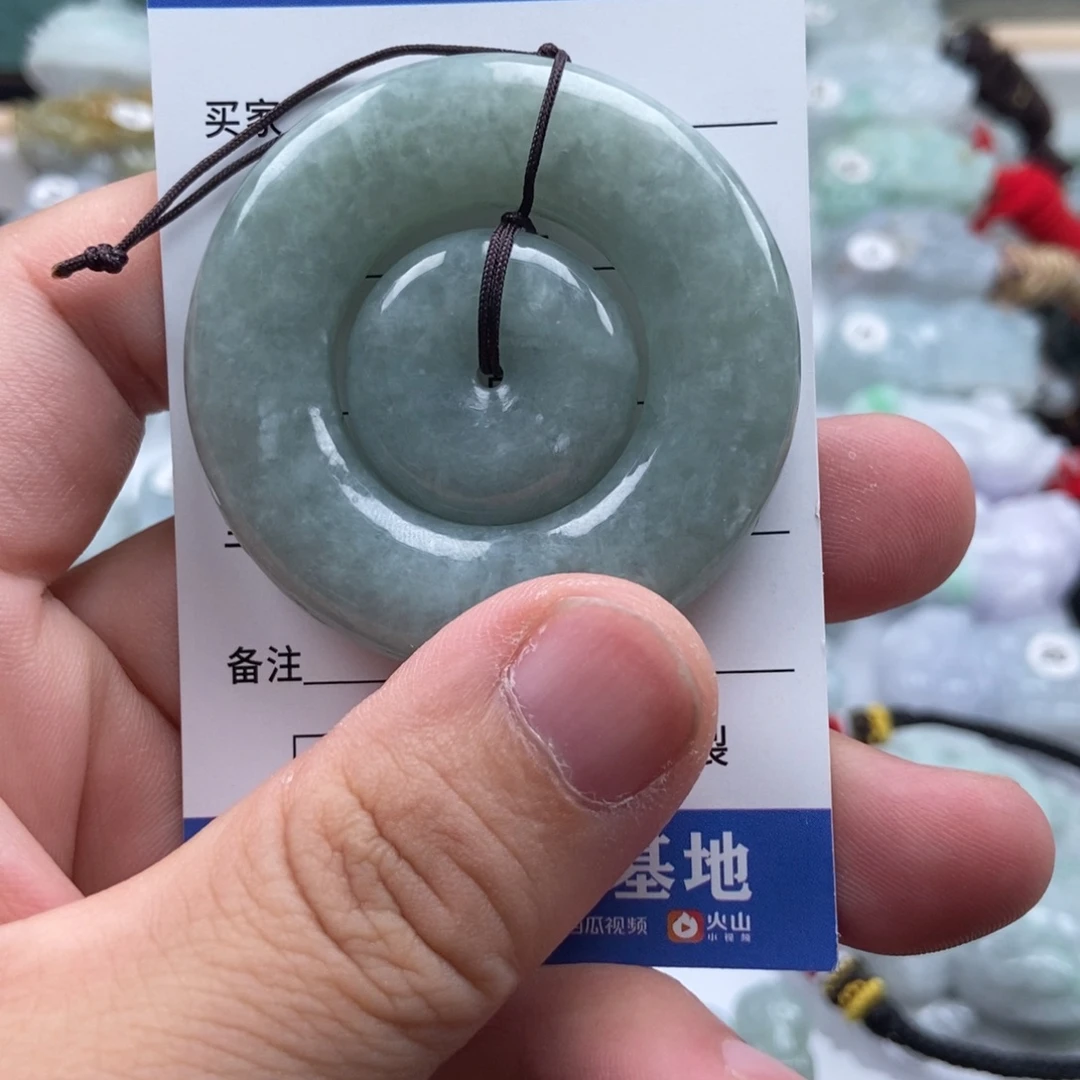 翡翠未镶嵌颈饰子母扣吊坠