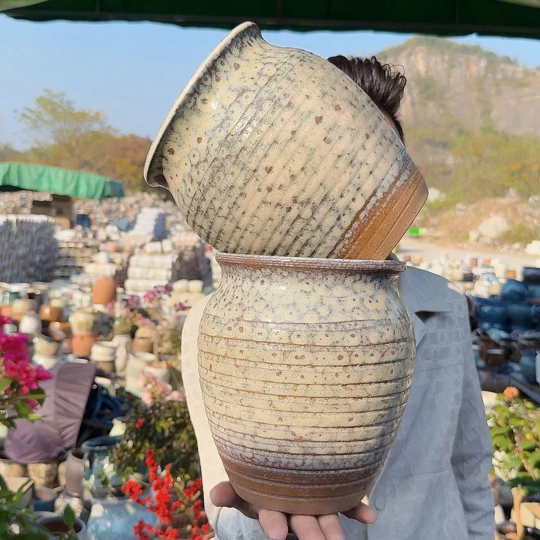 紫砂花盆口17高22（A01两个镇店之宝