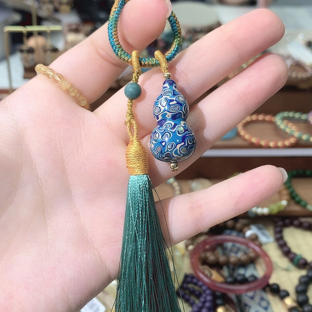 珠串葫芦挂件 蓝色