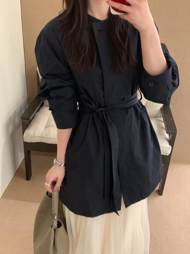 【梨花服饰】秋日姐姐圆领风衣