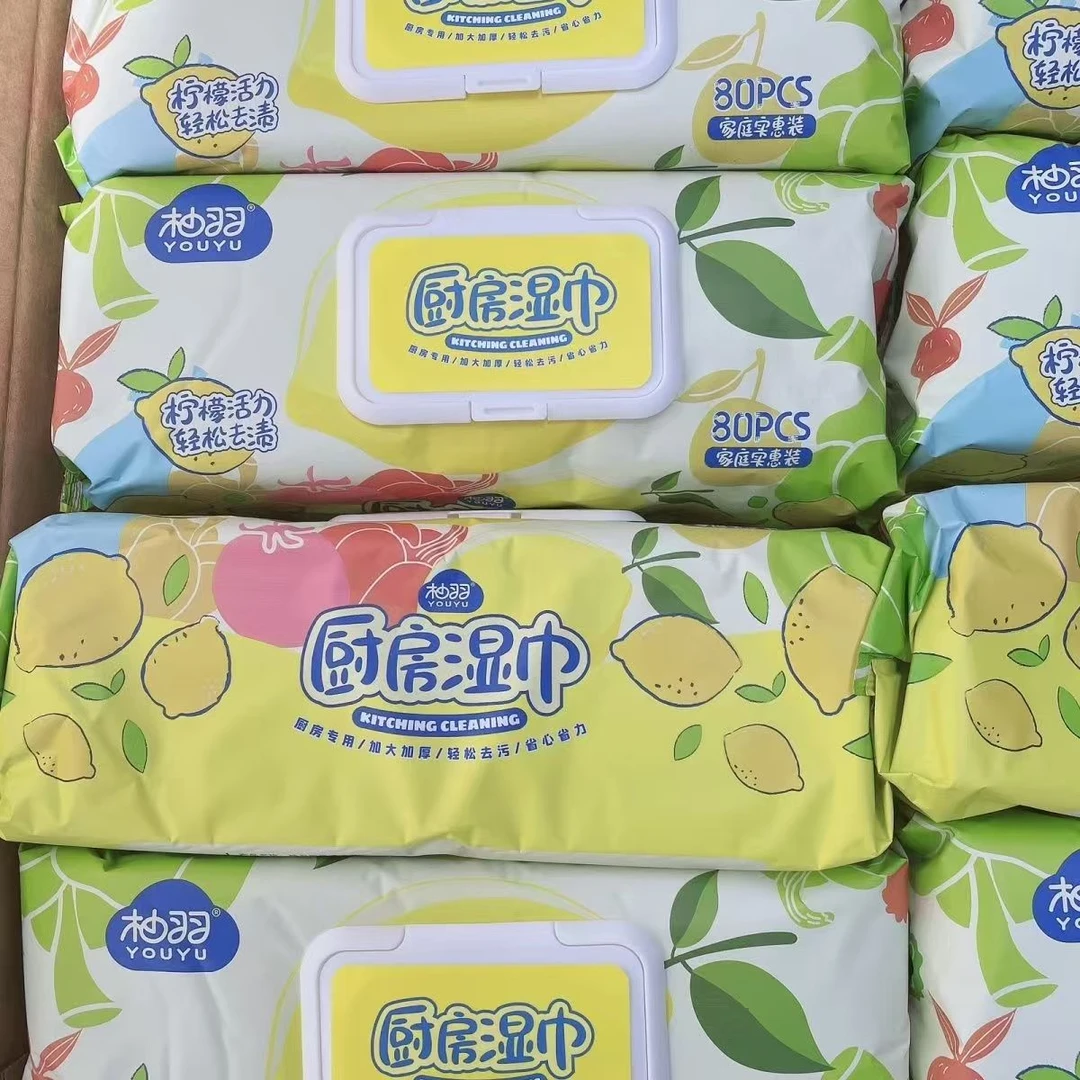 柚羽厨房湿巾80片 a8025