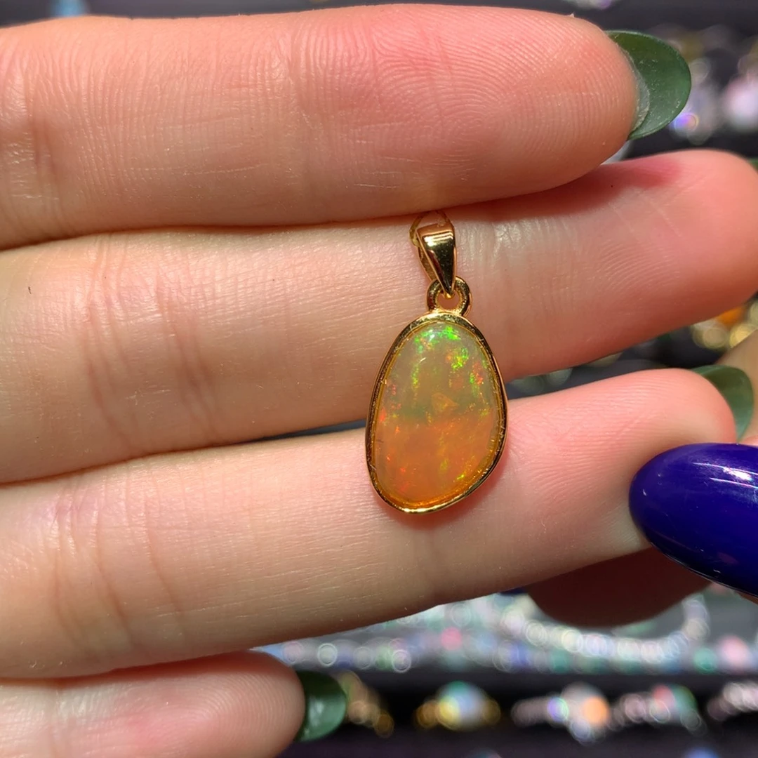 银S925镀金镶嵌欧泊吊坠款式