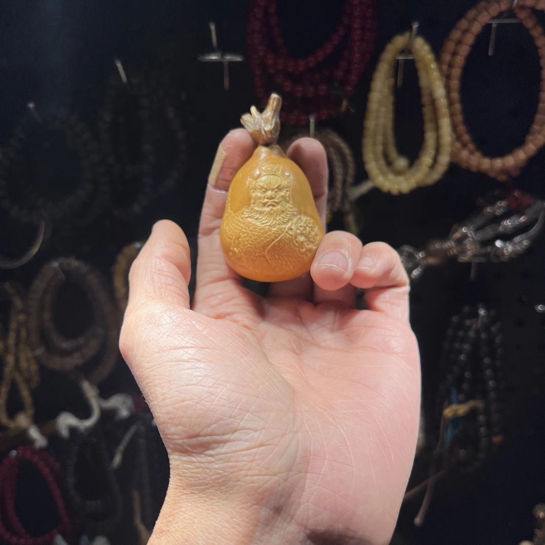 手工葫芦雕刻 王灵官葫芦手把件 胖墩墩手工雕刻天然葫芦