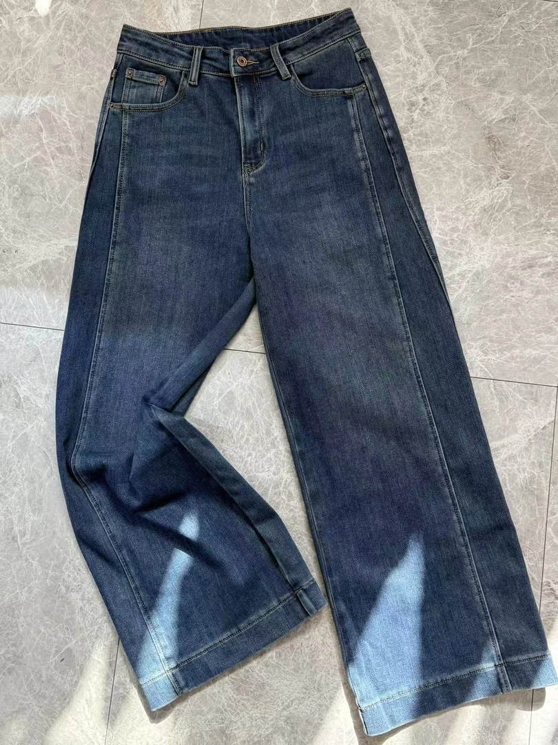 【25新款】休闲直筒加绒牛仔裤8558