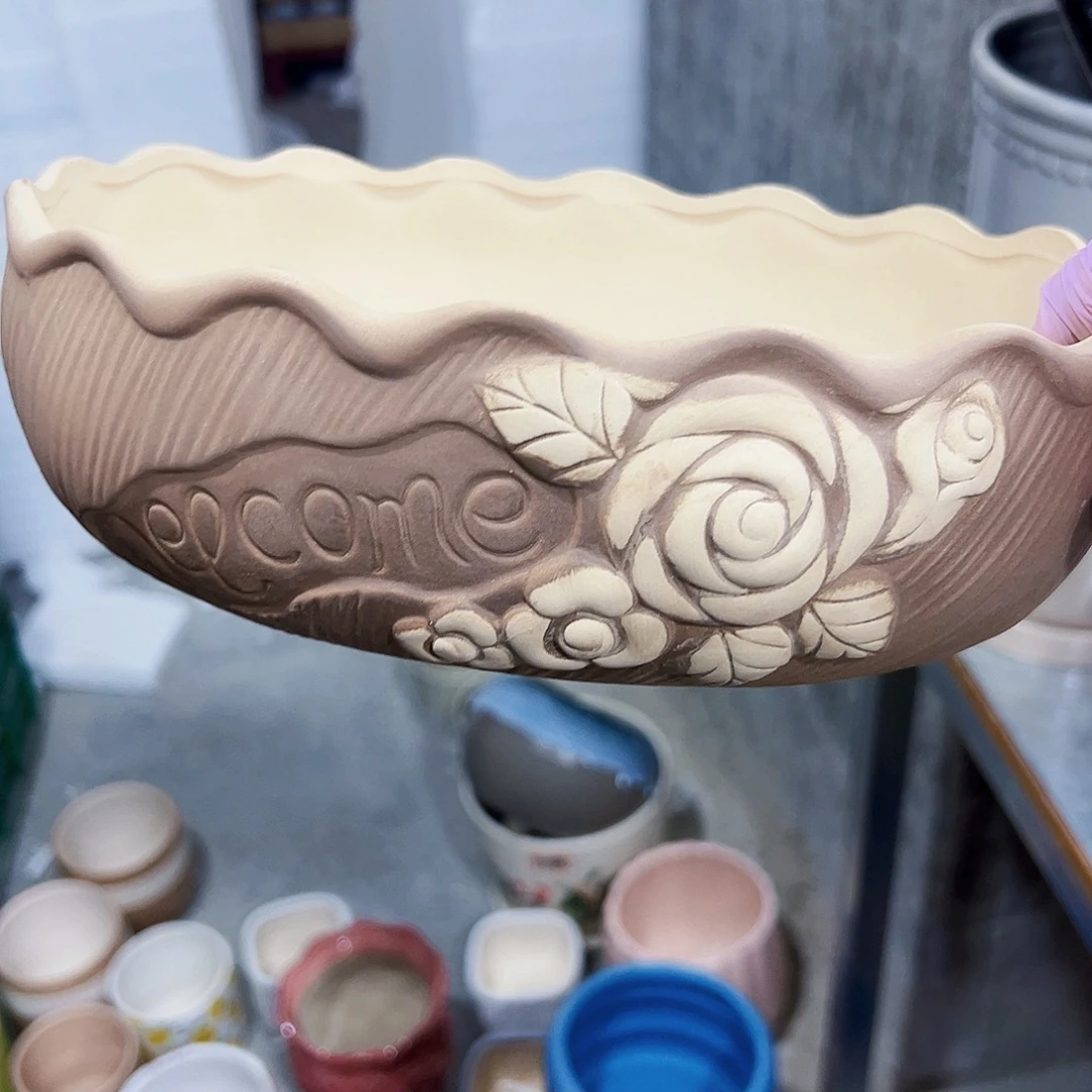 有孔外贸尾单陶瓷花盆凑单10米包邮