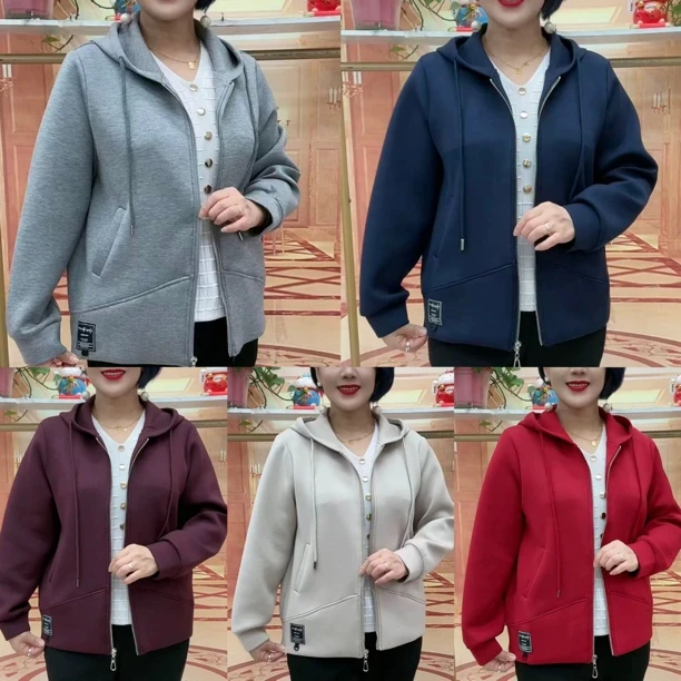 秋款拉链长袖女装连帽秋季单层短外套