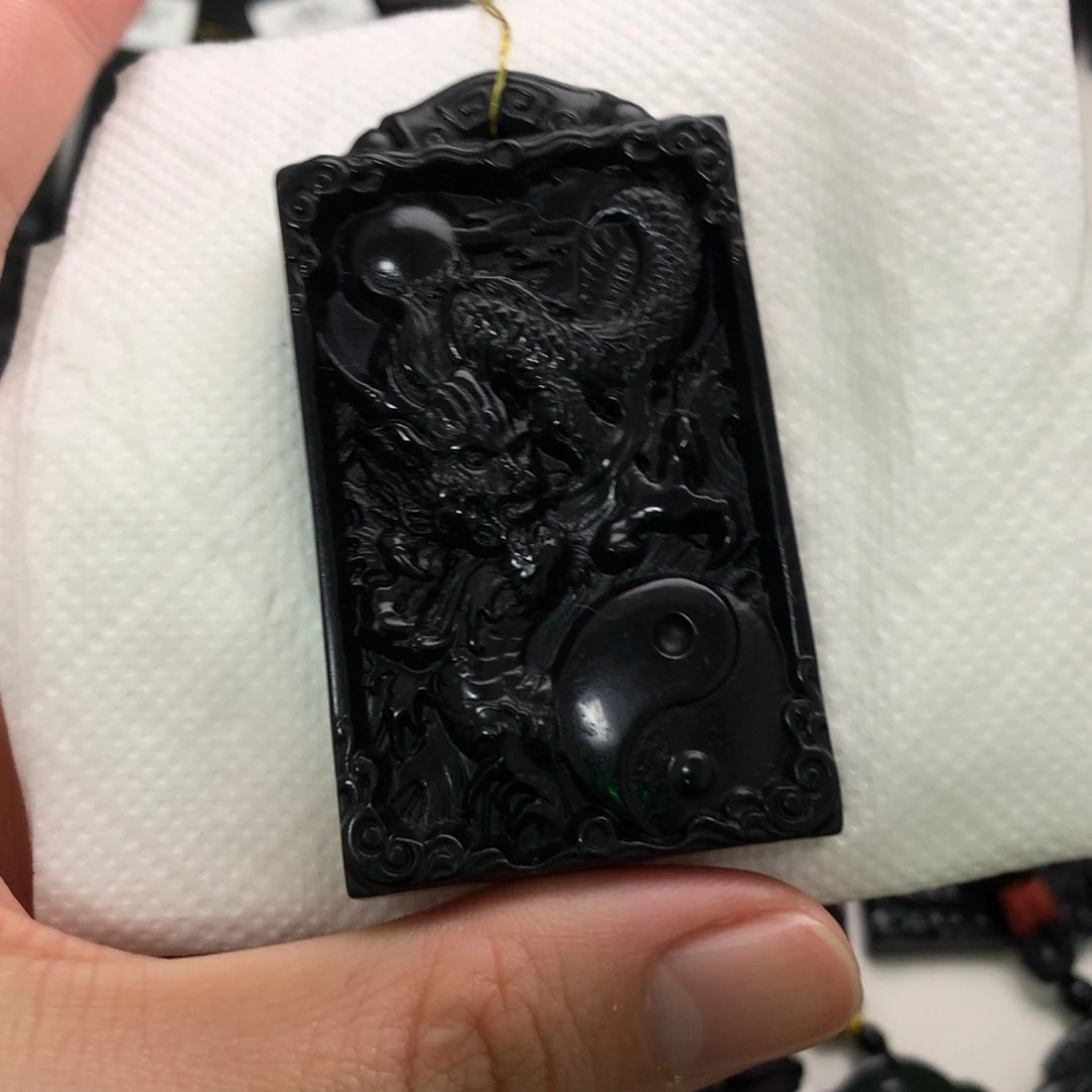 天然缅甸a货钢琴黑挂件