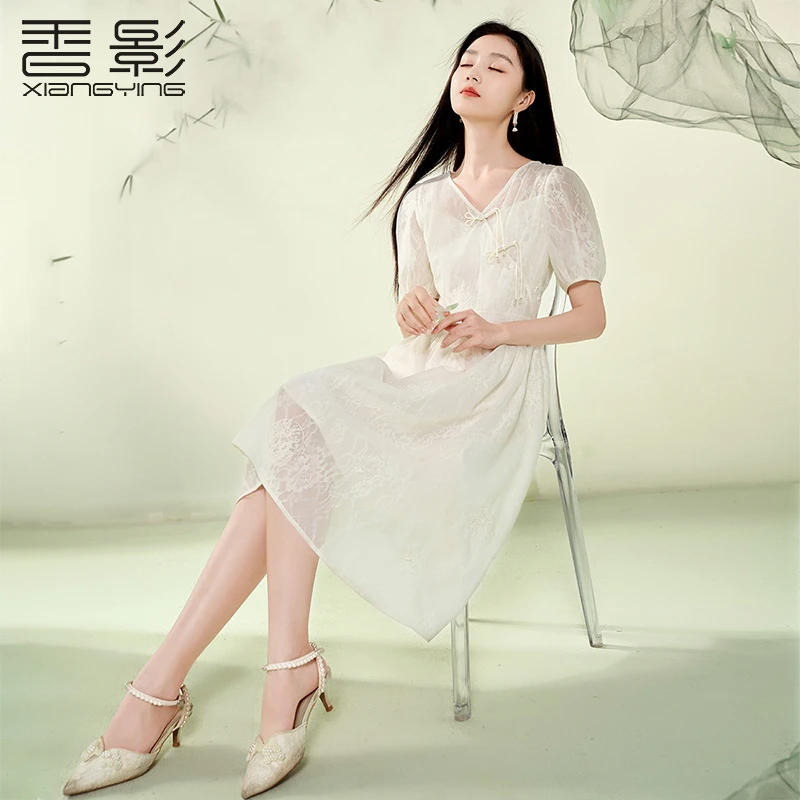 【直播专享】Q842323连衣裙 香影新中式国风连衣裙女夏季新款盘扣