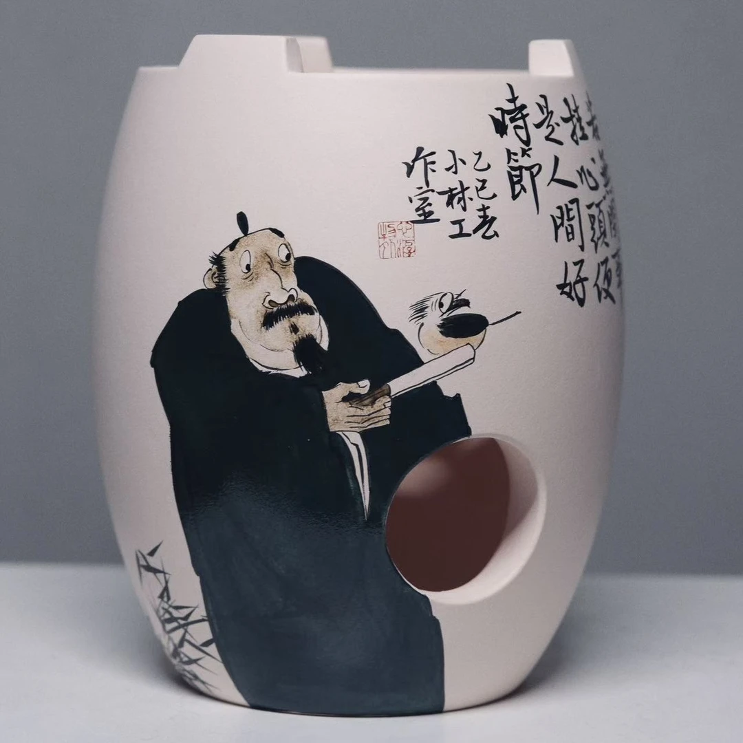 【小崔的茶事】手绘学者白泥炭炉林于凯工作室