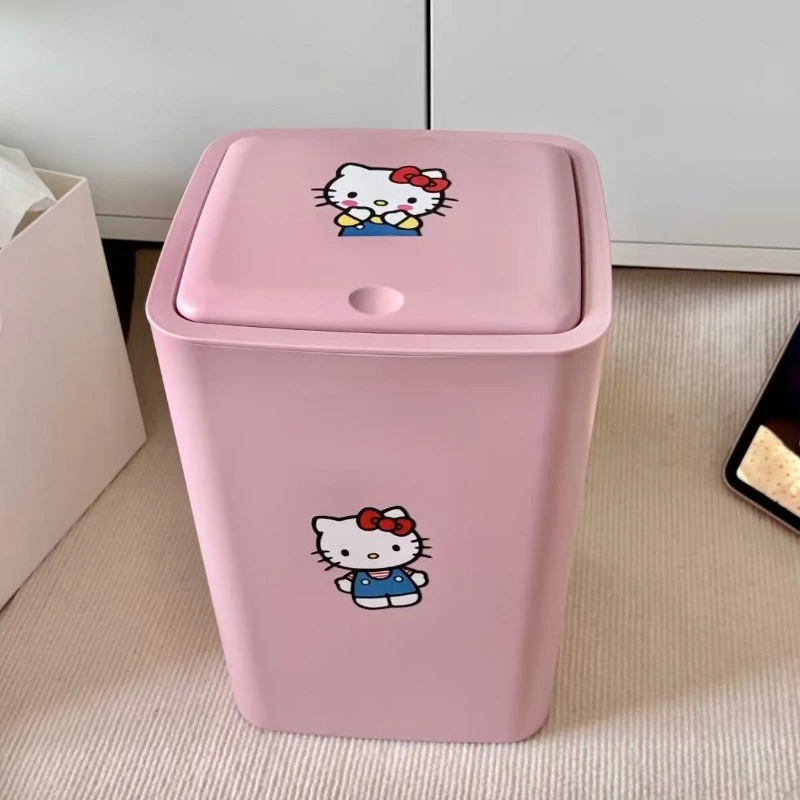 Kt翻盖垃圾桶按压弹盖家用卫生间厨房大容量多巴胺带盖卫生桶AAQ