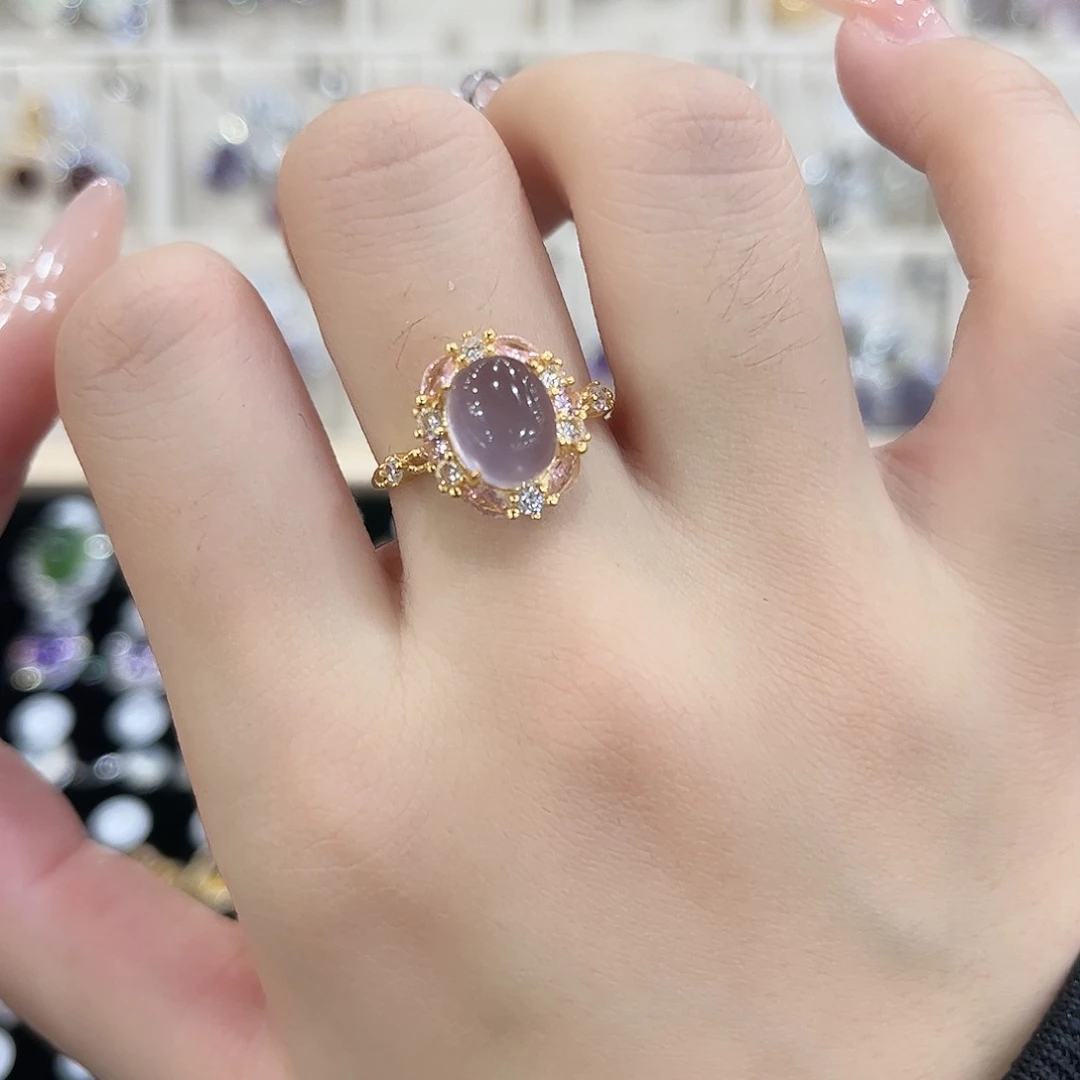 虎***水萤石戒指银S925镶嵌