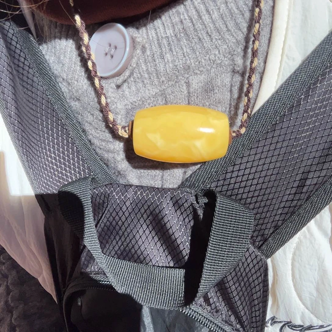 琥珀未镶嵌颈饰藏地朵朵蜜蜡锁骨项链