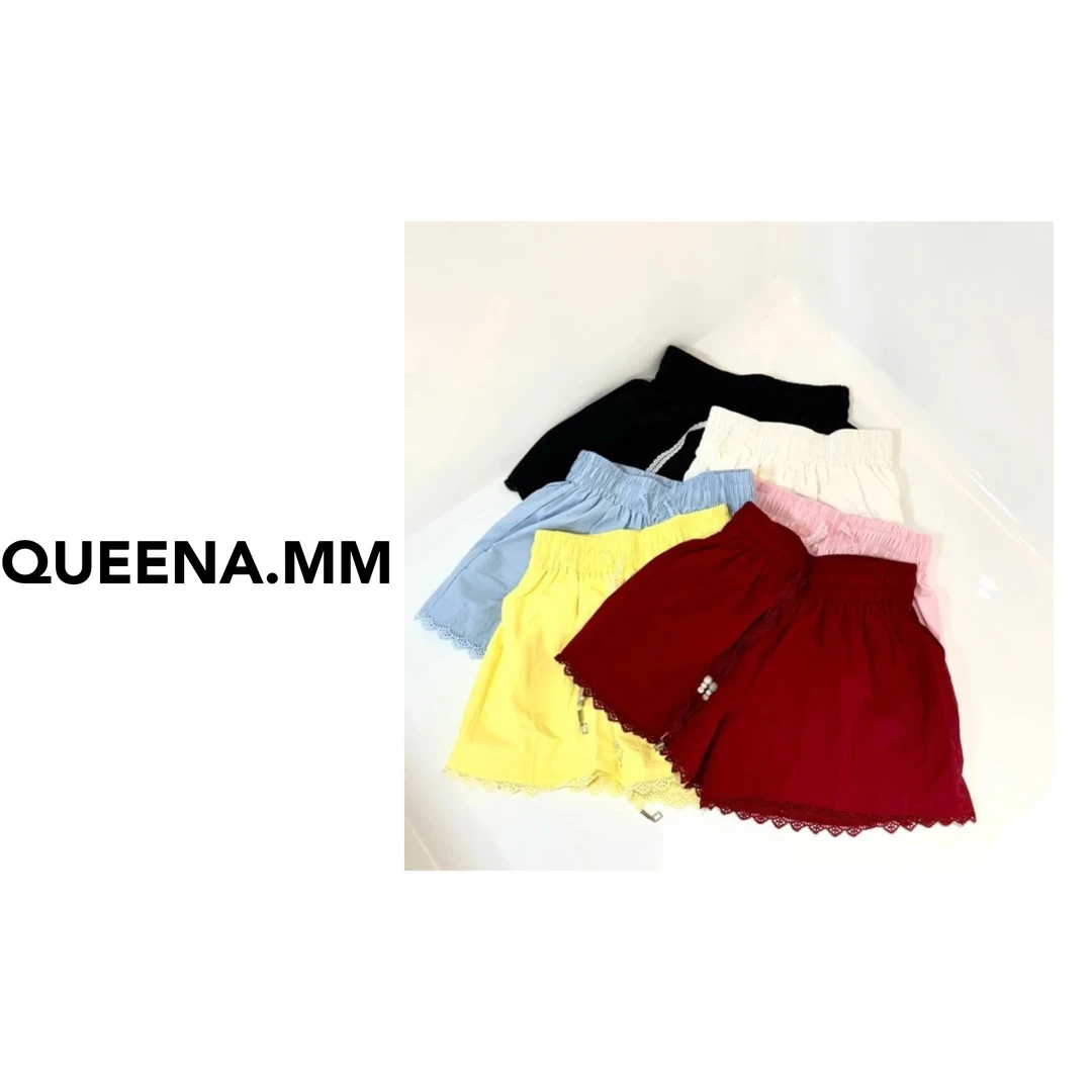 欧货法式奢品钻石款蕾丝拼接短裤遮胯显瘦大长腿