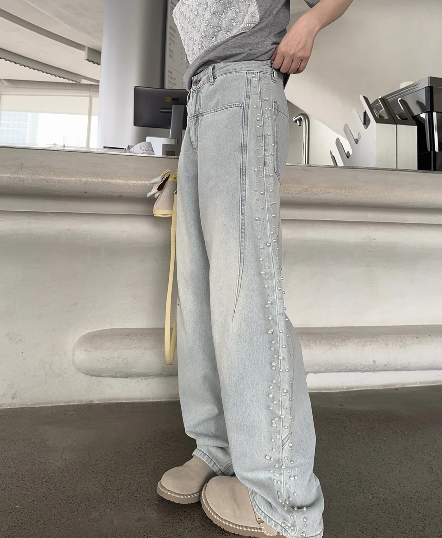 BETTERJOELAY -【绚烂人生】百搭时尚潮流休闲风直筒牛仔裤JG9551