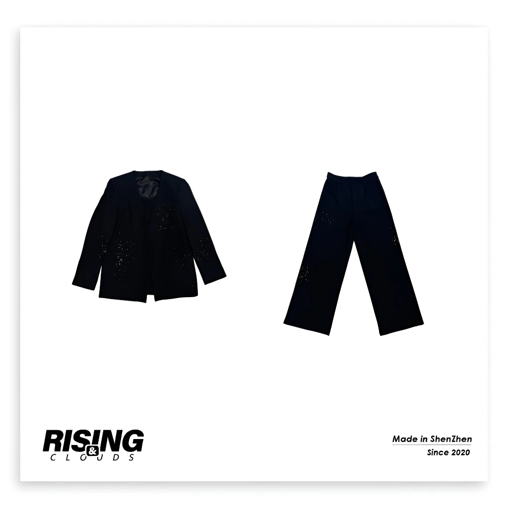 RISING&CLOUDS【莎莎】深圳南油秋冬满钻西服长裤套装090273
