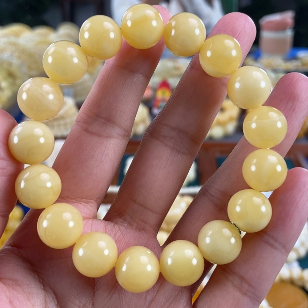 琥珀未镶嵌珠宝奇石12+满蜡圆珠19.69