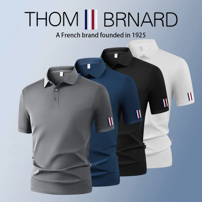 【品牌现货撤柜】THOM BRNARD男士商务风修身短袖POLO衫丝光珠地棉