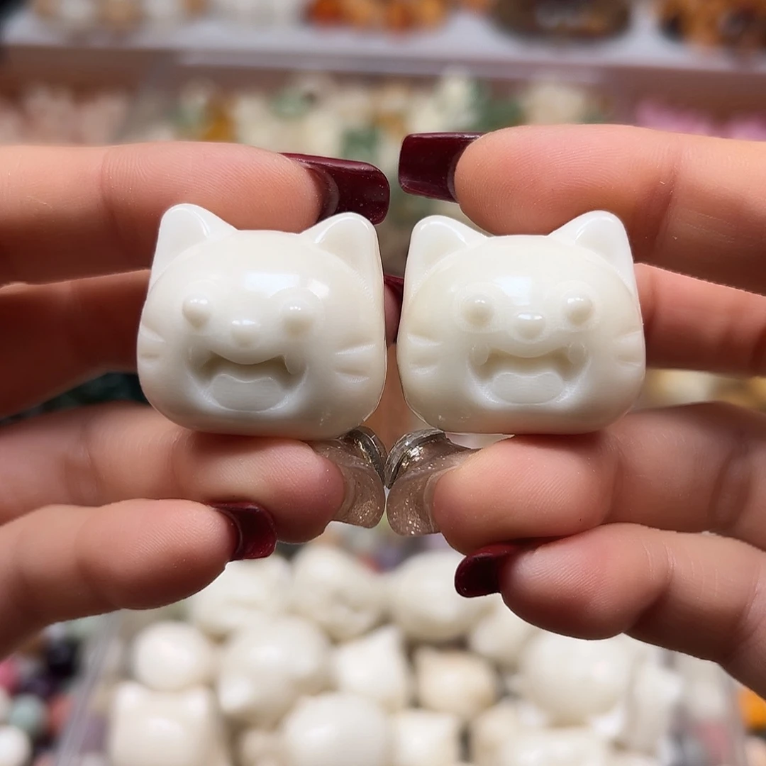 手串菩提根/象牙果瑕疵白齿牙猫10颗有裂