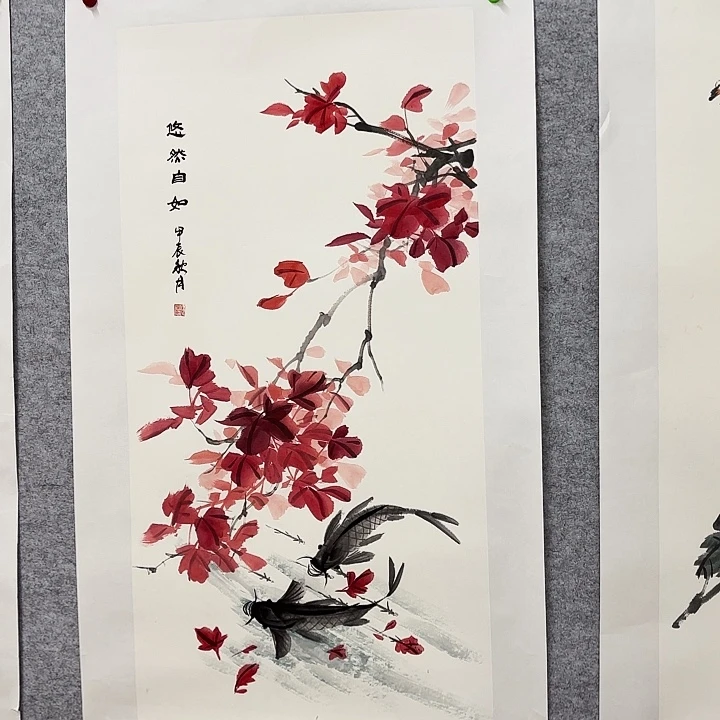 国画花鸟等多种鸟类的栖息