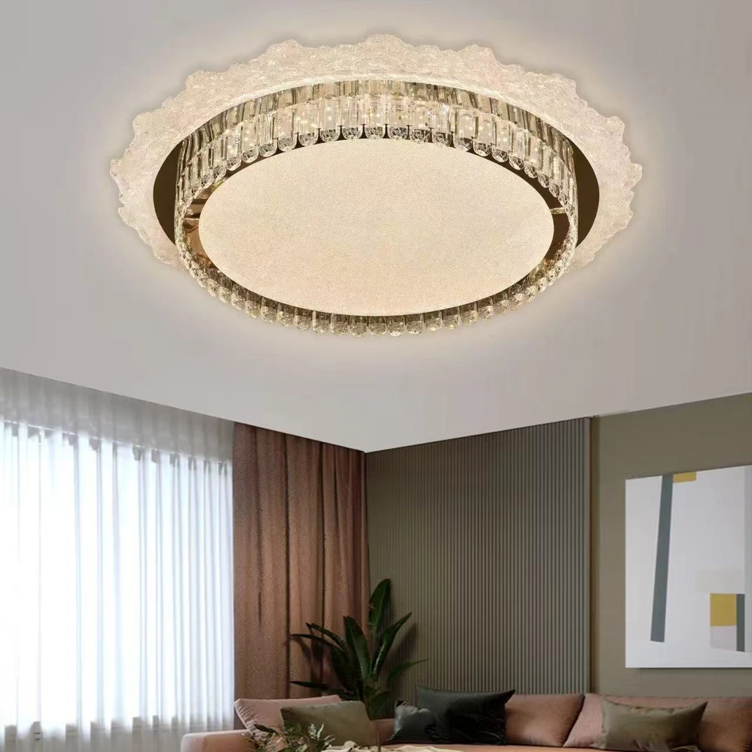 2025新款高端真爱玫瑰水晶款客厅灯语音智能灯餐厅主卧次卧房间灯