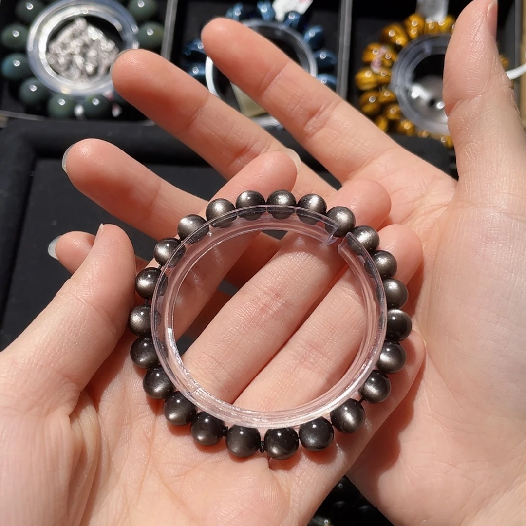 坐***坐黑曜岩未镶嵌手链