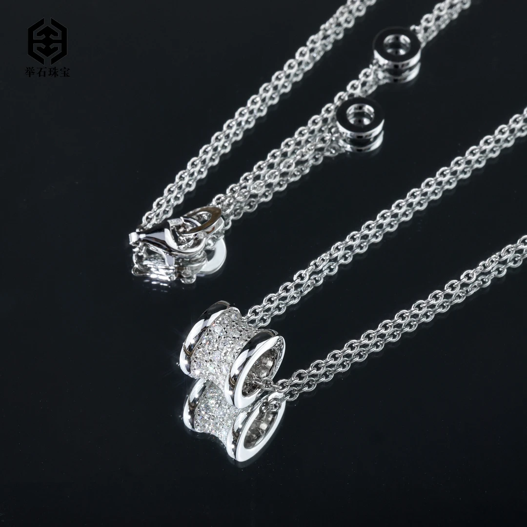 925银莫桑石银制品 【举石精选】X0418-9819-051莫桑钻项链（一件）u