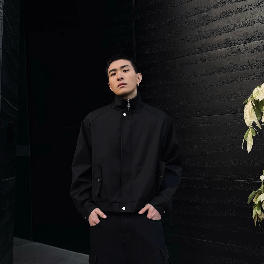 LK正品  春秋新品简约小众高级感新款美式潮vibe夹克外套男