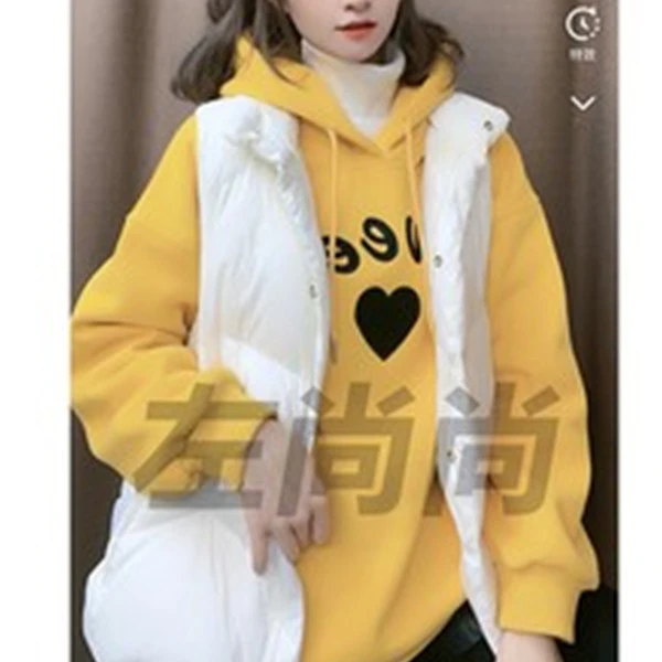 【左尚尚-8187】2024冬季字母爱心刺绣加绒加厚连帽卫衣BJR
