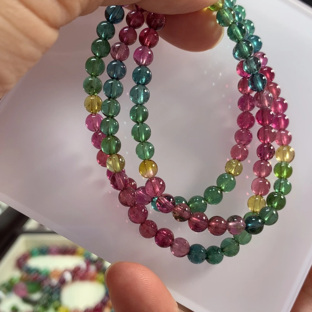 碧玺未镶嵌手链5.4左右